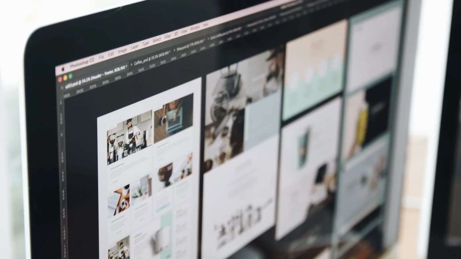 Diseño de una página web en una pantalla